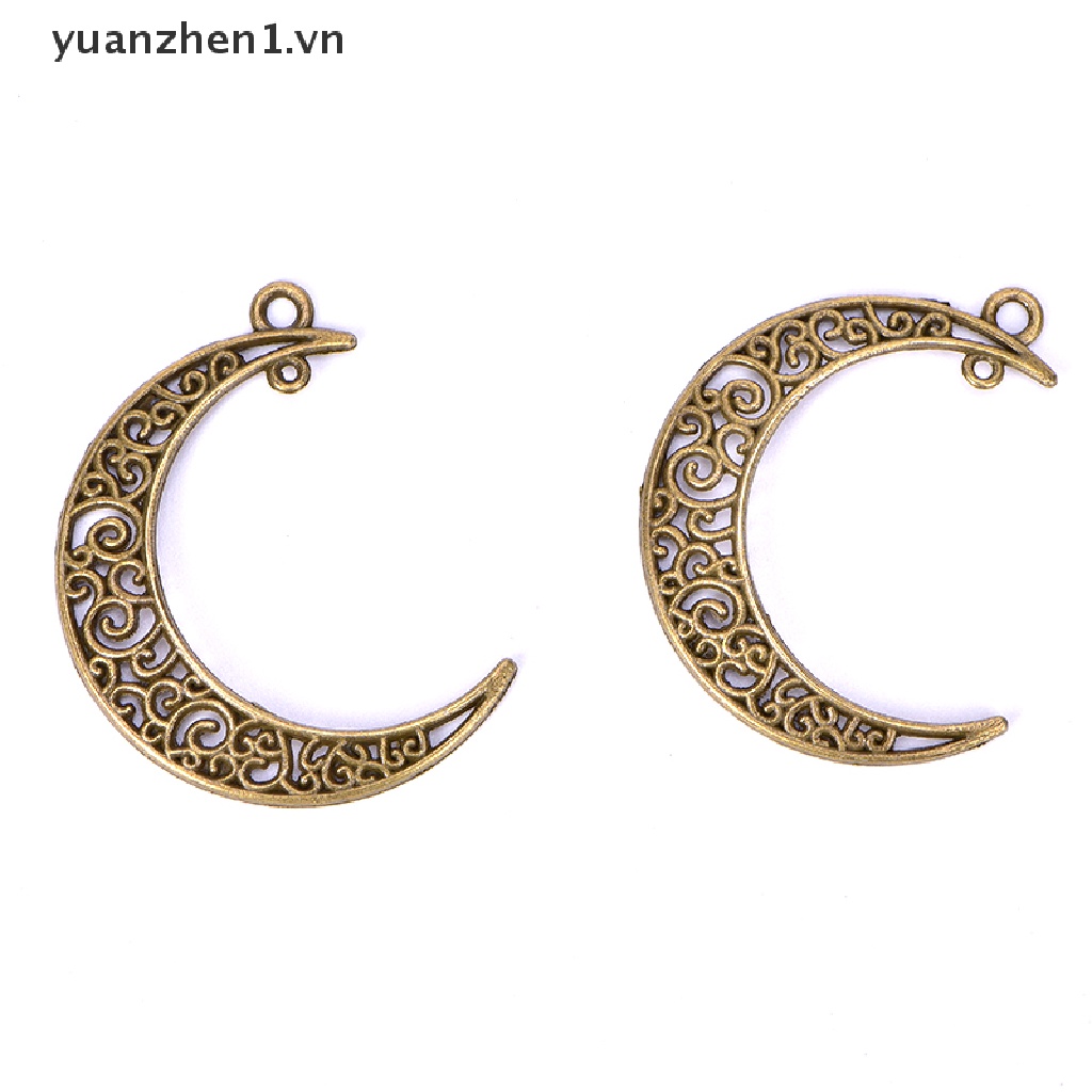 Set 10 Mặt Dây Chuyền Hợp Kim Hình Mặt Trăng Cổ Điển Tự Làm Trang Sức Thủ Công