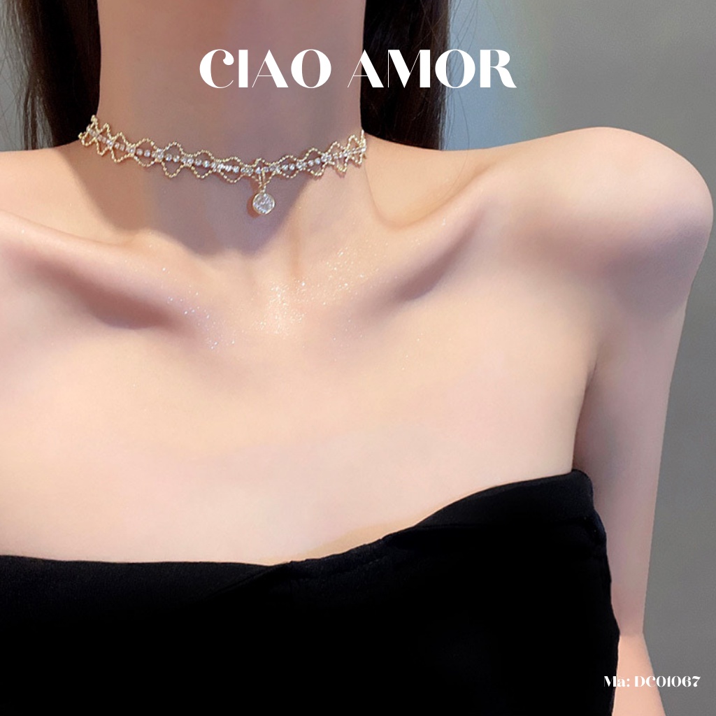 Dây chuyền nữ, Choker nữ tích hạt nhỏ Trang sức Ciao Amor Hàn Quốc - DC0167