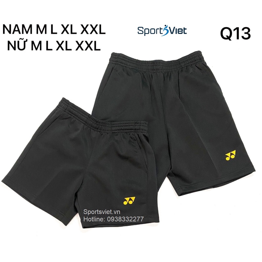 Quần bóng chuyền nam nữ Yonex màu đen, quần short nam nữ.