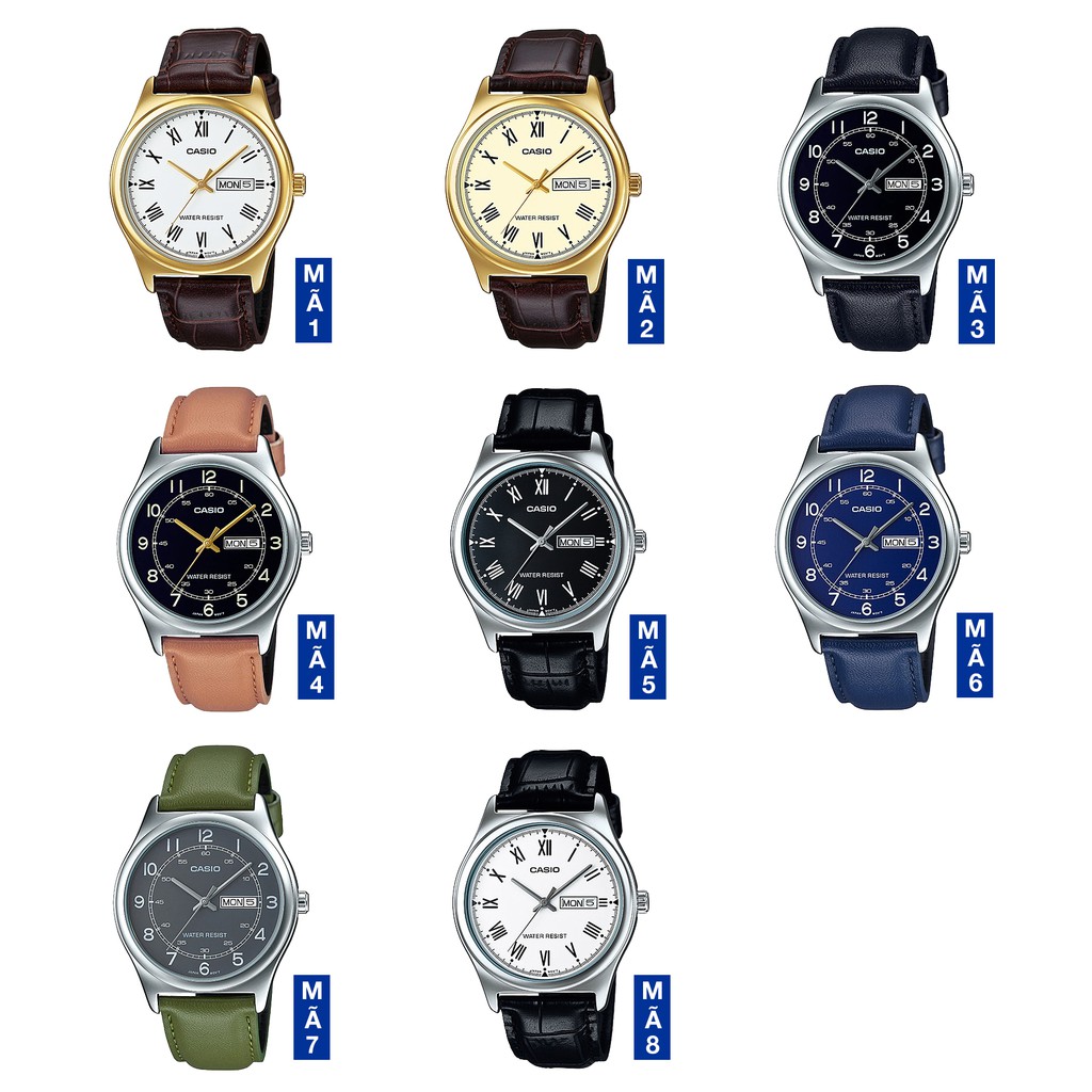Đồng hồ nam dây da Casio chính hãng Anh Khuê MTP-V006 Series (38mm)