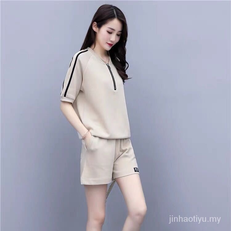 Bộ Đồ Thể Thao Hai Món Dáng Rộng Chống Lão Hóa Phong Cách Phương Tây Thời Trang Mùa Hè Cho Nữ 2021 | BigBuy360 - bigbuy360.vn