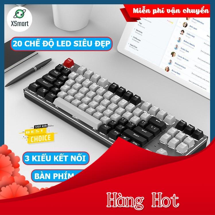 Bàn phím CƠ Bluetooth Không Dây Pin Sạc K950 LED đẹp, phím blue switch cho máy tính pc laptop, điện thoại, máy tính