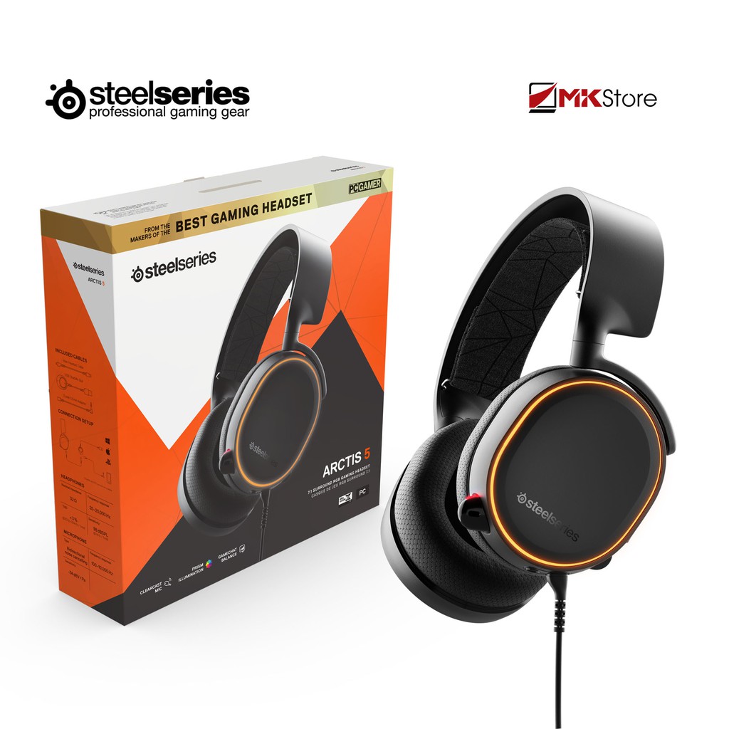 Tai nghe Gaming Steelseries Arctis 5 Black 7.1 DTS V2 (RGB) 2019 Edition