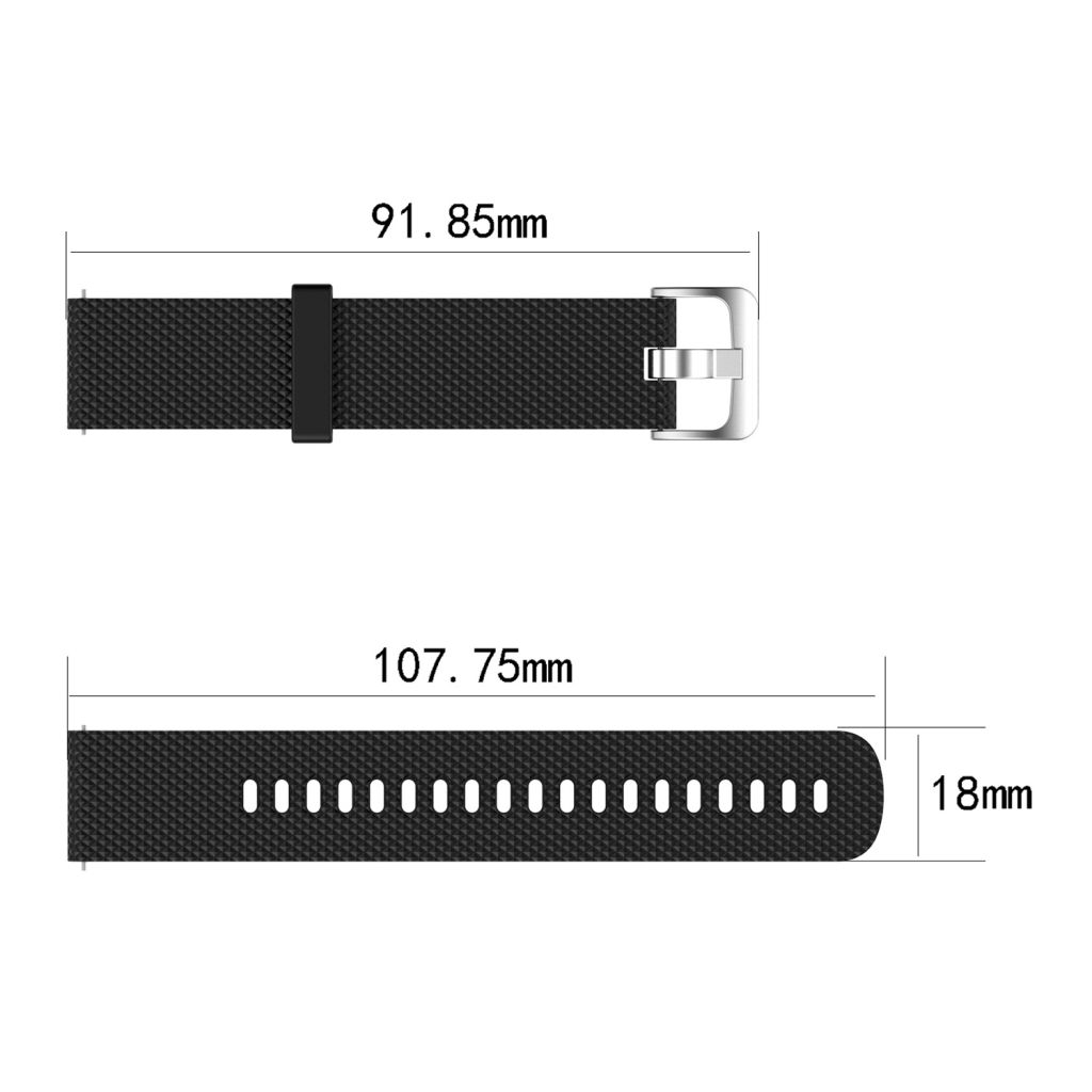 The silicone strap is textured and suitable for various colors of Garmin Vivoactive 4s 18mm width