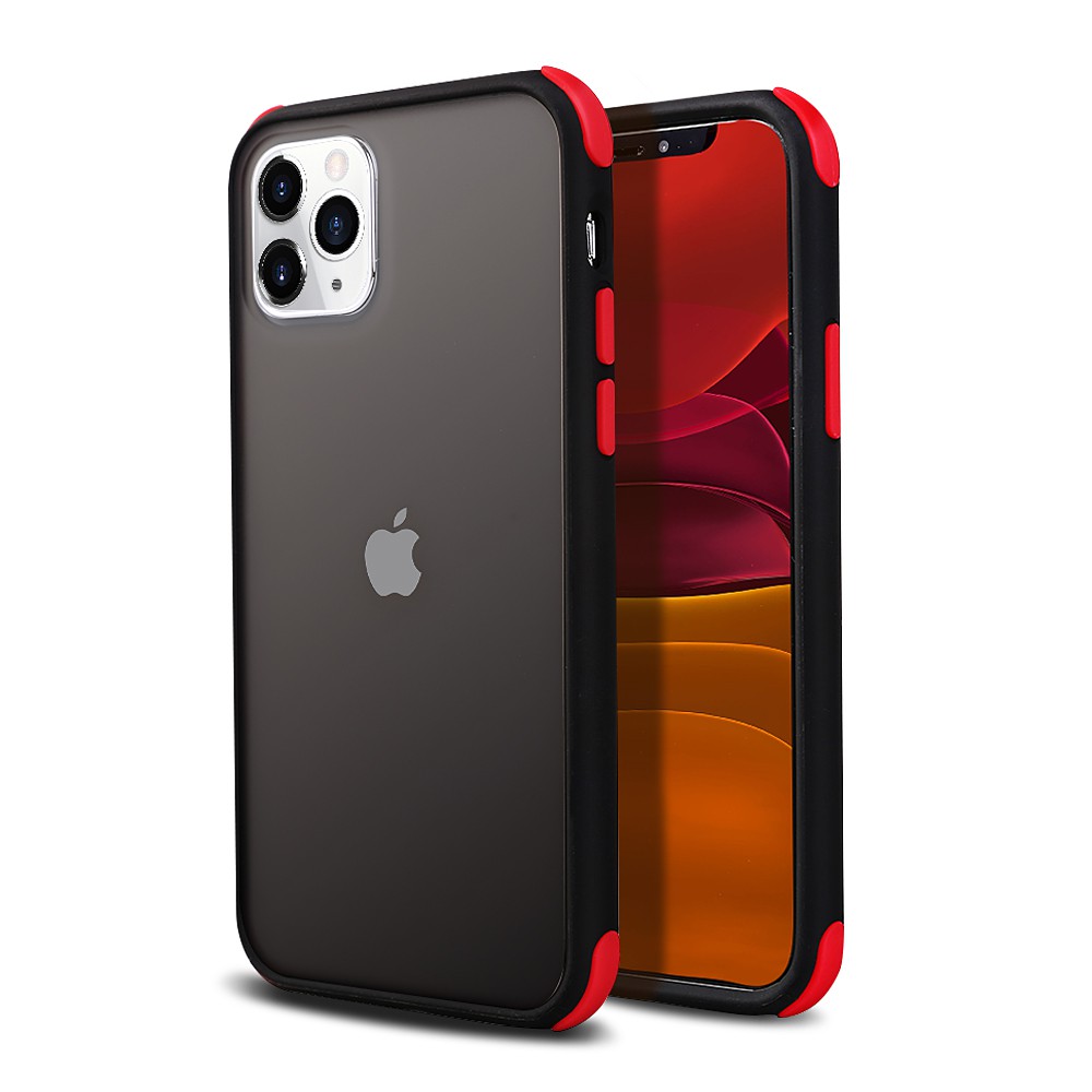 Ốp điện thoại nhựa PC cứng mặt nhám có khung viền màu trong suốt chống sốc iPhone 6 6s 7 8 plus X XR XS MAX 11 PRO MAX