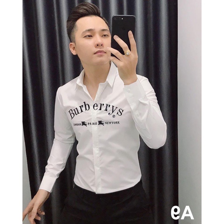 Áo Sơ Mi Nam Phối Chữ hàng chuẩn shop vải mềm mịn