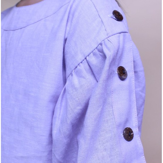 Váy đầm bé gái chất liệu linen tay cài thanh lịch,phom đầm chữ A tinh tế Jadiny
