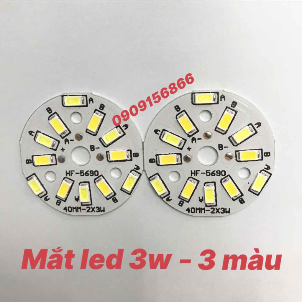 Led vỉ tròn 3w - 3 màu | BigBuy360 - bigbuy360.vn