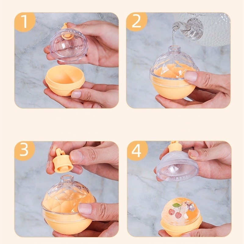 1 Khuôn Silicone Làm Nước Đá Hình Quả Bóng Tròn Đáng Yêu Đa Năng