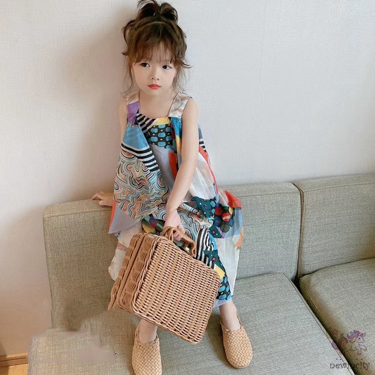 Đầm Sát Nách Đi Biển Phong Cách Bohemian Hàn Quốc Cho Bé Gái