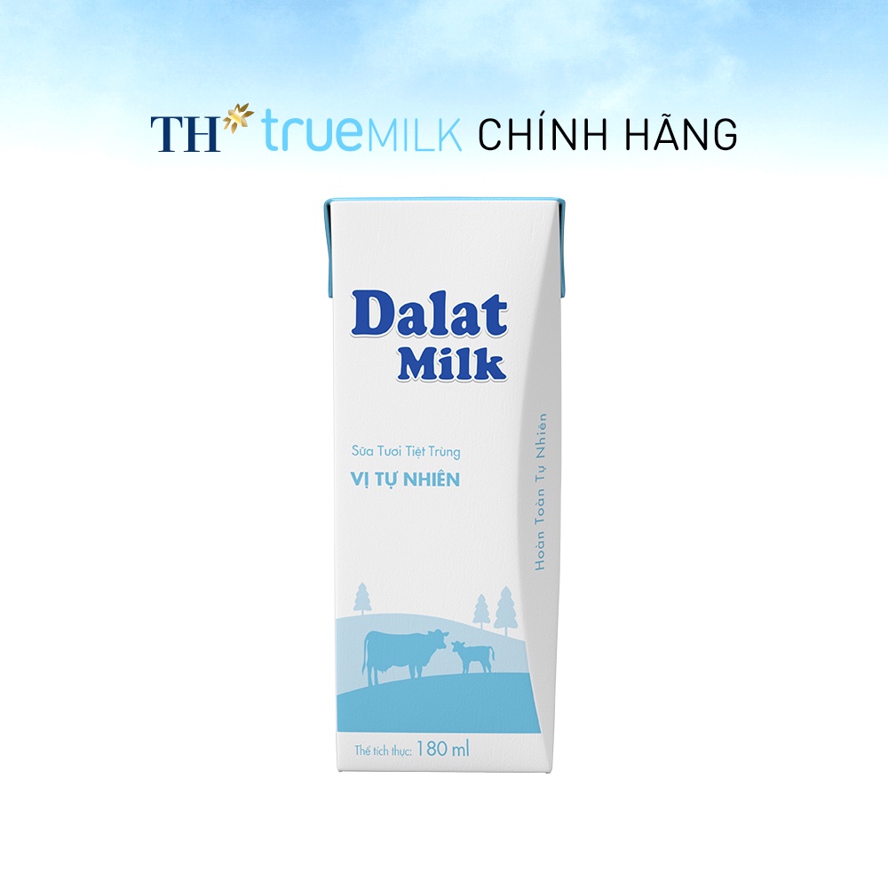 Thùng 48 hộp sữa tươi tiệt trùng vị tự nhiên Dalatmilk 180ml (180ml x 48)