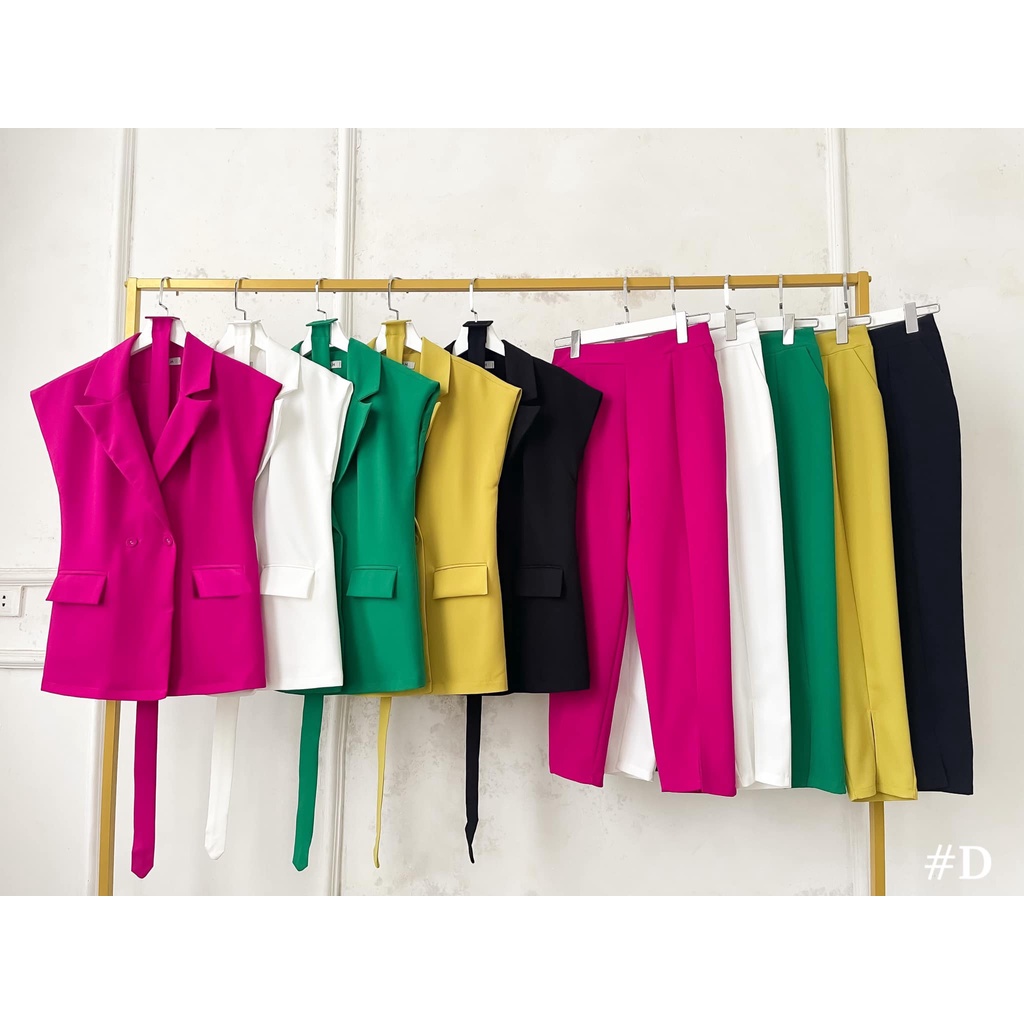 Sét vest kèm khăn lụa