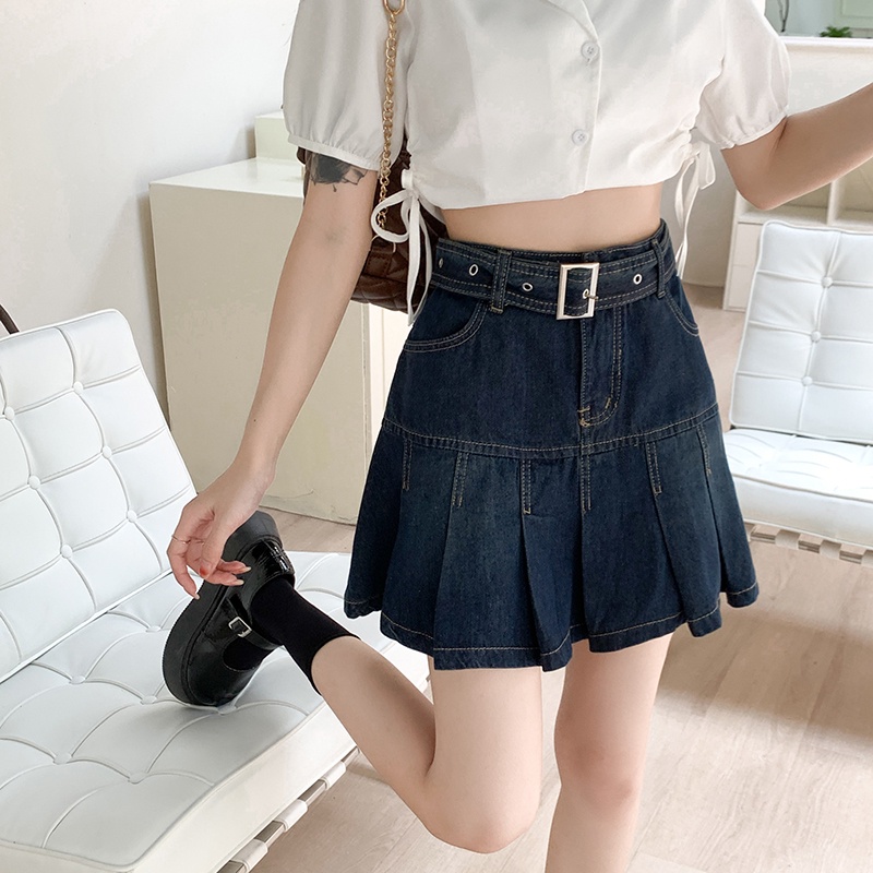 Chân Váy Denim Lưng Cao Thiết Kế Hợp Thời Trang Cho Phái Nữ