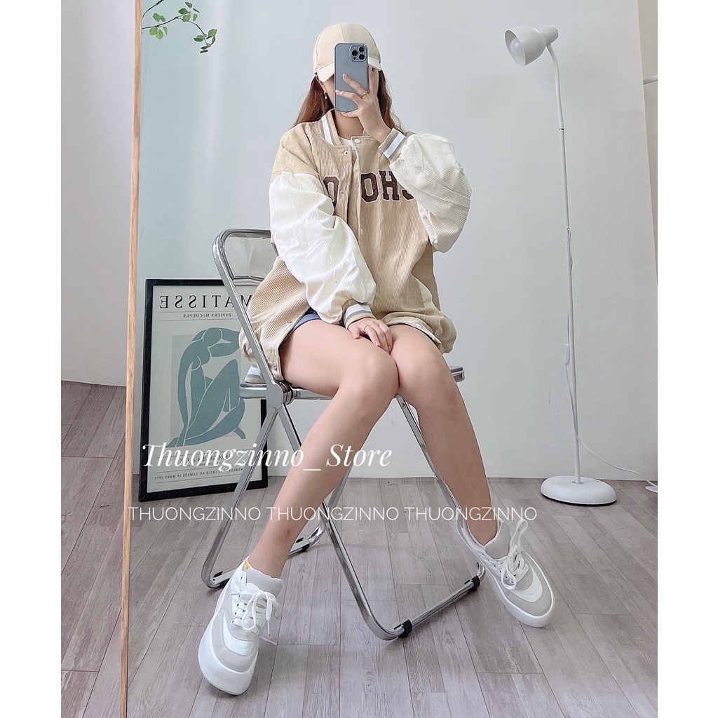 [Ảnh thật/Video]Áo bomber “CHOOSE”chất nhung tăm dày dặn Áo khoác cá tính in hình dáng Hàn Quốc