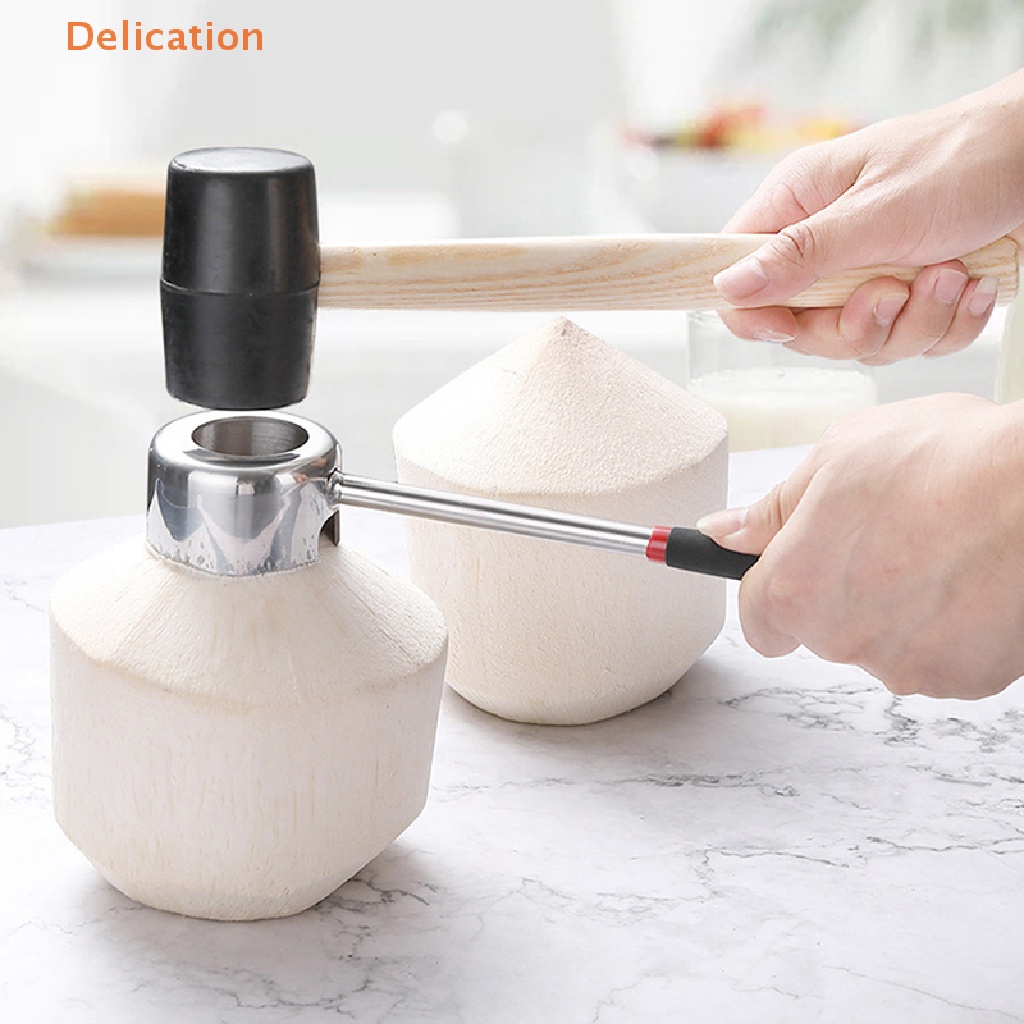 Búa Đập Dừa Bằng Thép Không Gỉ Với Tay Cầm Cao Su Tiện Dụng