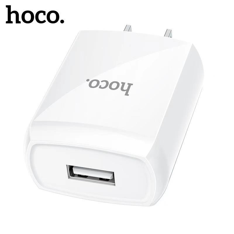 Bộ sạc nhanh 2.4A Hoco DC13 chân dẹt 1 cổng USB kèm dây Micro dài 1M cho Android