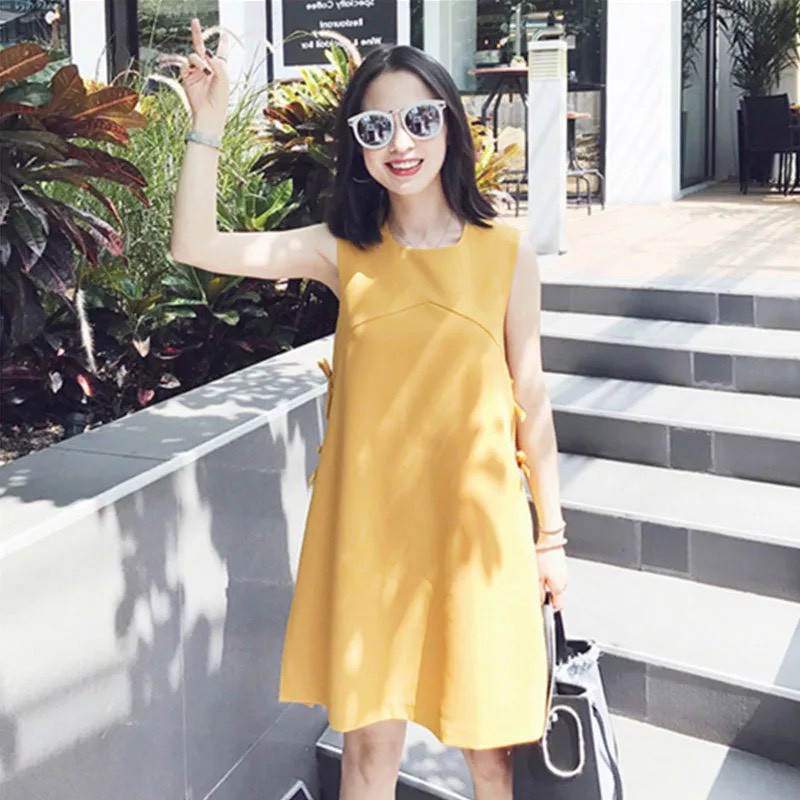 Đầm suông phối nơ sườn dễ thương cho phái nữ