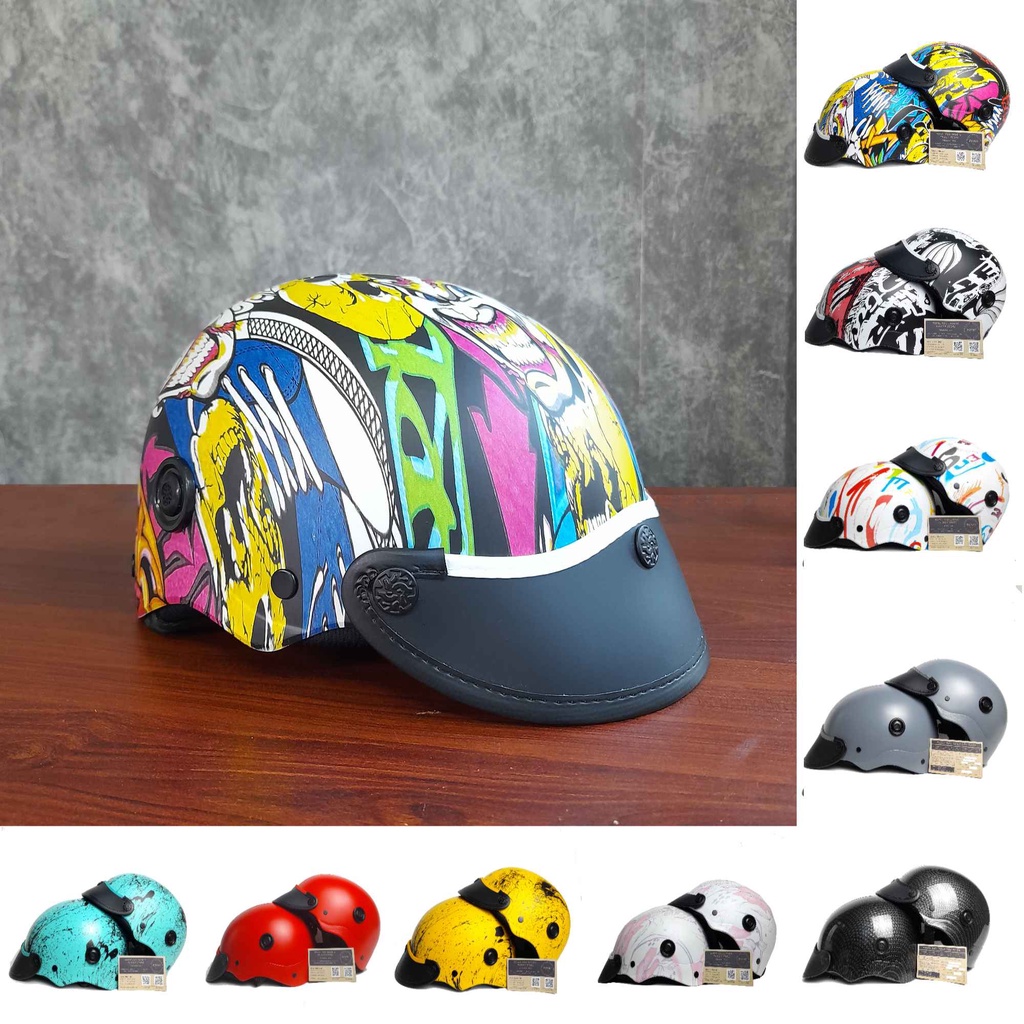 Bán sỉ - Mũ bảo hiểm xe máy - Nón bảo hiểm xe máy nửa đầu thời trang, phong cách