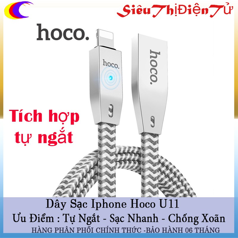 Cáp sạc iPhone Hoco U11 xạc nhanh tự ngắt