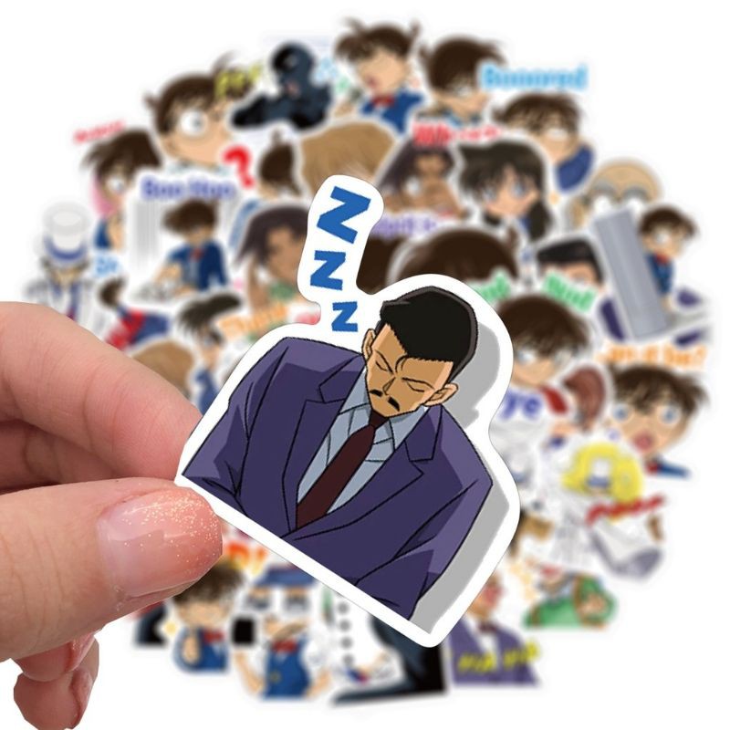 miếng dán sticker anime thám tử lừng danh conan-trọn bộ 50 miếng-hình in rõ nét siêu đẹp