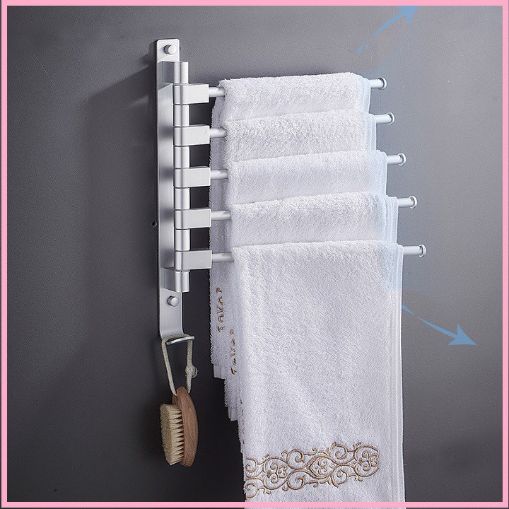 RE0480 Giá treo khăn nhà tắm dán tường xoay 180 độ hợp kim nhôm - Móc treo khăn nhà tắm