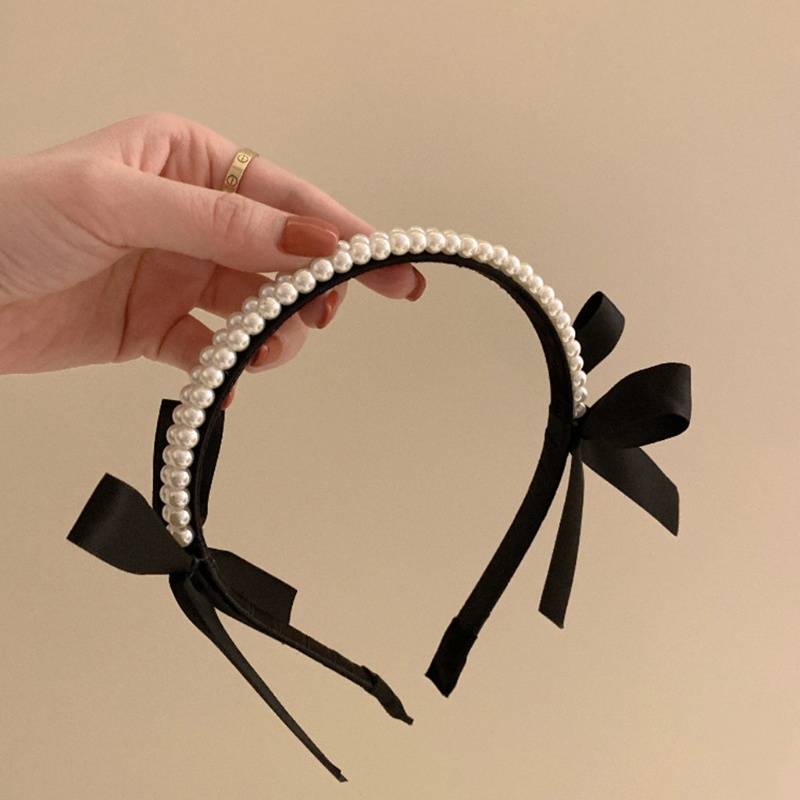 Flgo Băng Đô Nơ Nhung Đính Ngọc Trai Thanh Lịch Làm Đạo Cụ Chụp Ảnh