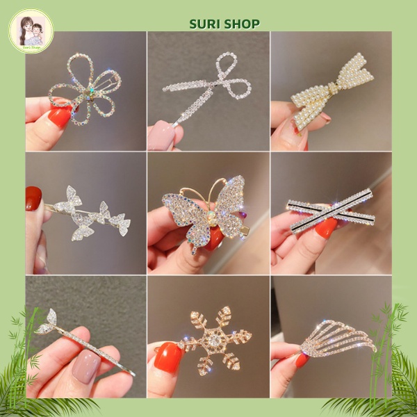 Kẹp Tóc mái cho Nữ Đính Đá Xinh Lấp Lánh Phong Cách san trọng xinh đẹp làm nổi bật mái tóc bạn hot trand