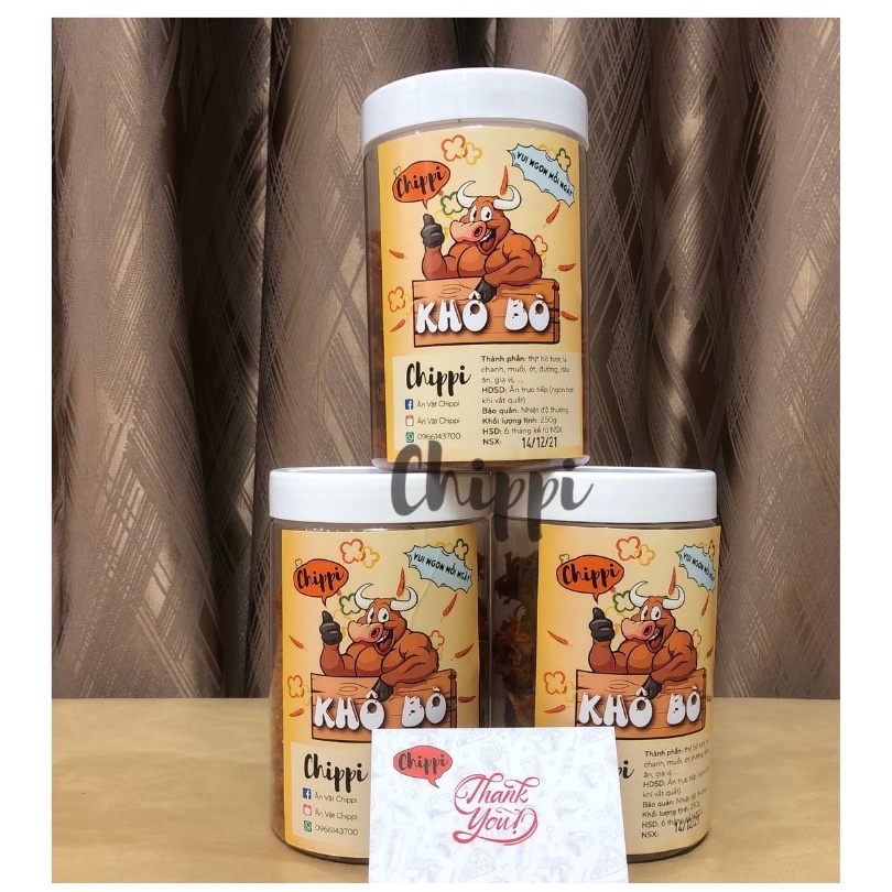 Khô bò xé sợi siêu ngon Chippi, hũ 250g - Ăn vặt Chippi | BigBuy360 - bigbuy360.vn