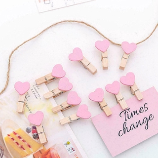 Ảnh Kẹp Giấy Mini Gỗ Trang Trí Đám Cưới Kẹp Thủ Công Tình Yêu Chốt Trái Tim Nhanh TỐT NHẤT