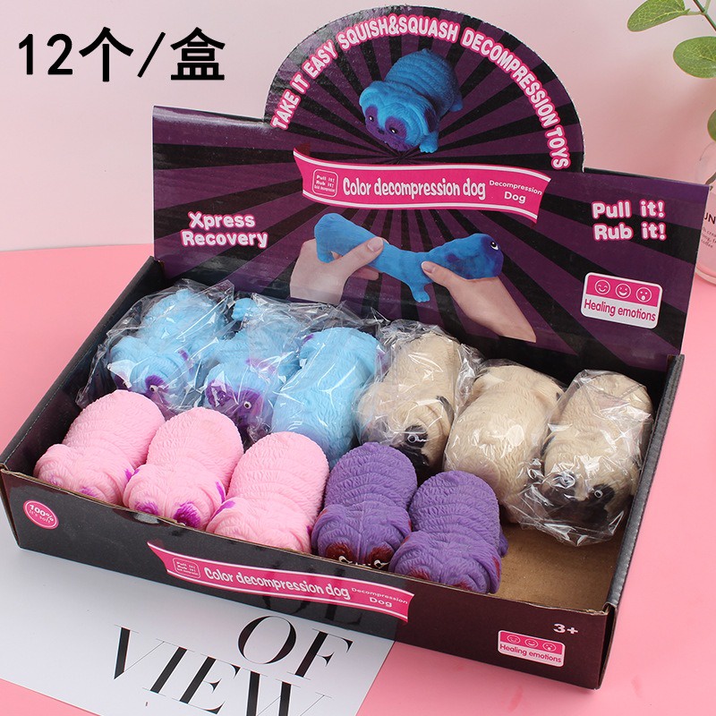 SQUISHY Con Chó PUG chó Pitbull Kéo dài cực đáng yêu mochi slime gudetama