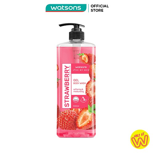 Gel Tắm Watsons Love My Skin Strawberry Scented Shower Gel Chiết Xuất Từ Dâu Tây 1000ml