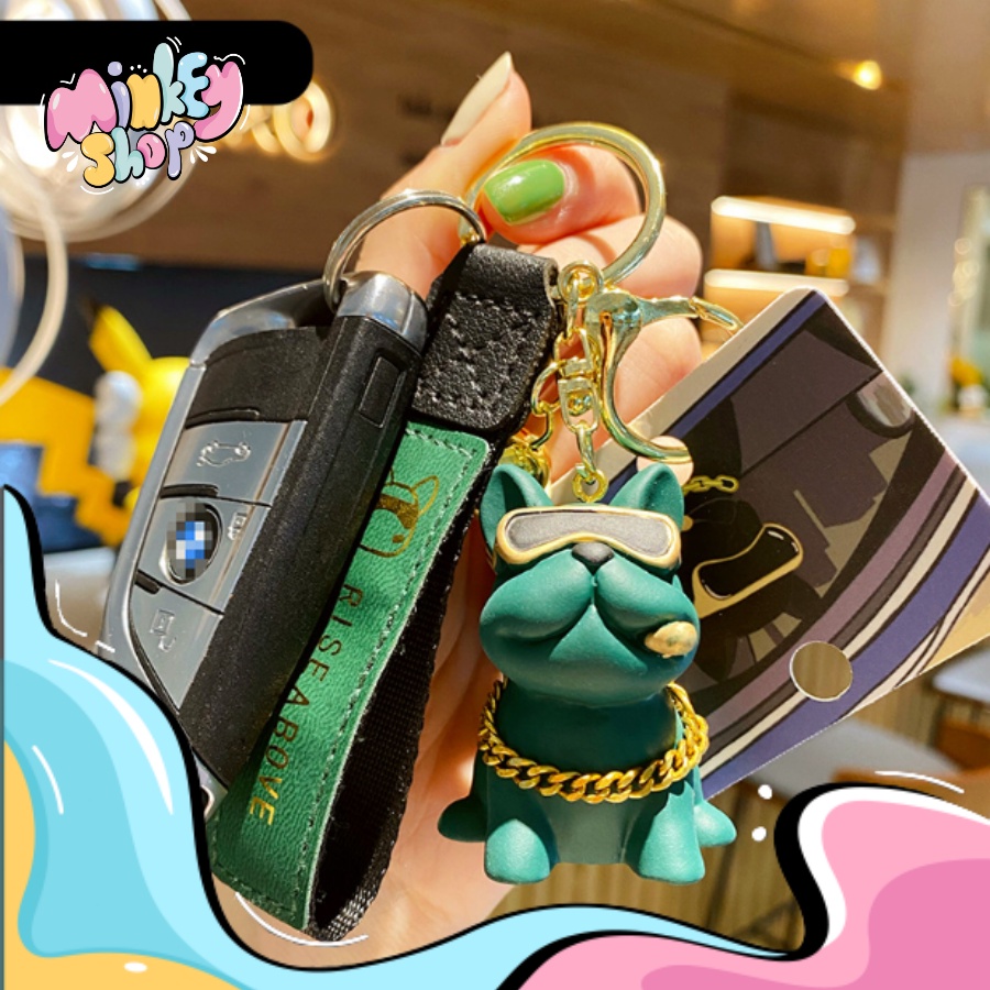 Móc Khóa Đẹp Cute Hình Chó Bull dễ thương phụ kiện Túi Xách -Minkey