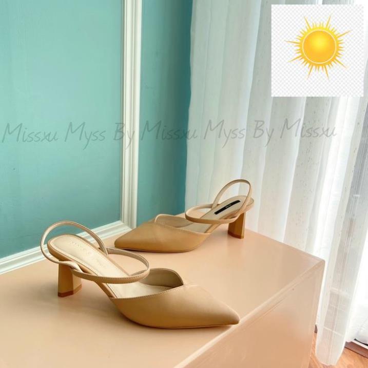 Giày nữ mũi nhọn quai ngang giữa gót lục giác 5cm thời trang MYSS - CG190