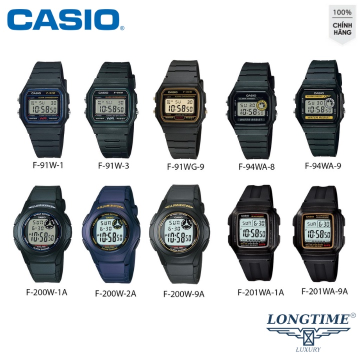 Đồng hồ nam dây nhựa Casio F-94, F-91, F-201, F200 Huyền Thoại - Chống Nước 5 ATM , Tuổi thọ Pin 7 Năm , bảo hành 5 năm | WebRaoVat - webraovat.net.vn