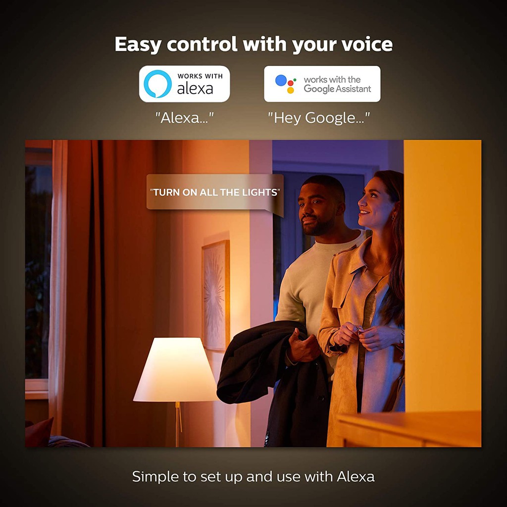 Combo chóa và đèn Philips Hue Gu10 Spotlight đổi màu ốp trần (gồm đui đèn)