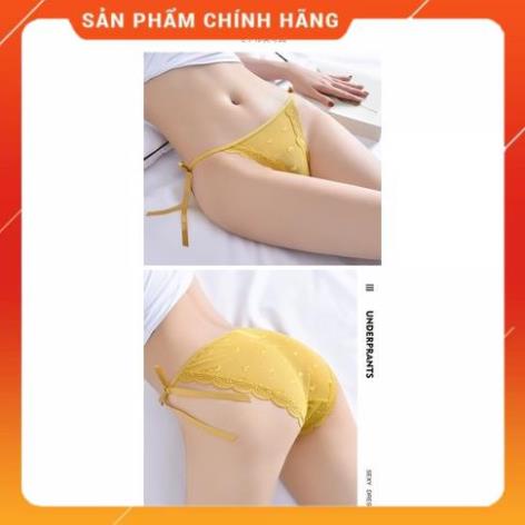 Quần Lót Nữ ❤️ Quần Lót Ren Họa Tiết Tim Thắt Nơ Hông Sexy Điệu Đà mẫu 039