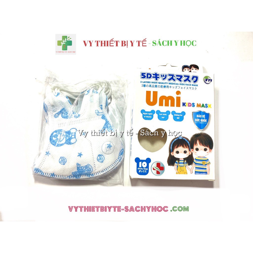 Khẩu trang 5D trẻ em Umi kid Mask hoạt hình ngộ nghĩnh(set 10 chiếc)