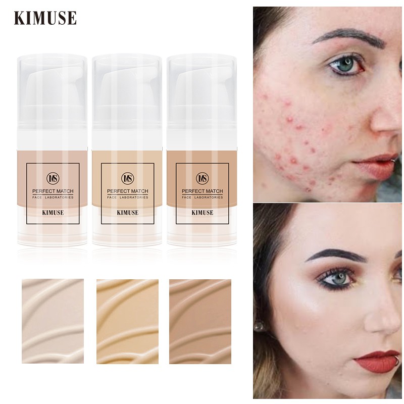 Kem nền dạng lỏng KIMUSE che khuyết điểm chống nước xóa mờ quầng thâm 6ml