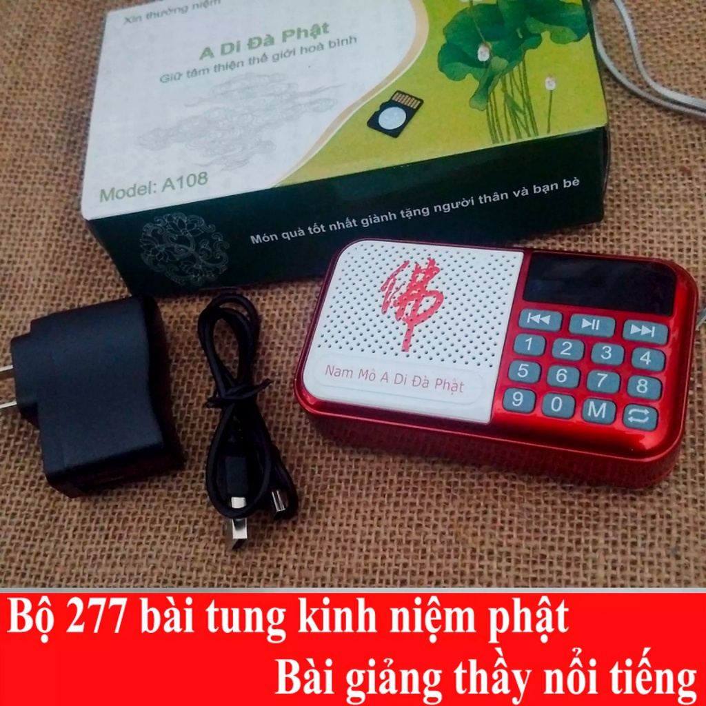 Máy radio kinh phật tặng thẻ 277 bài giảng kinh phật,đã chép sẵn kinh kèm danh sách