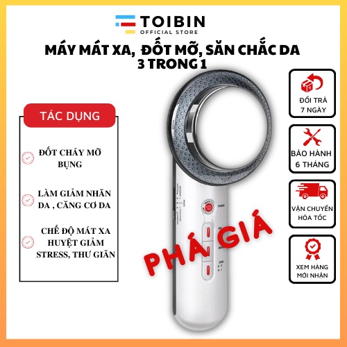 Máy mát xa, đốt mỡ, săn chắc da cho cơ thể 3 trong 1 công nghệ sóng EMS, bức xạ hồng ngoại và rung siêu âm 140g