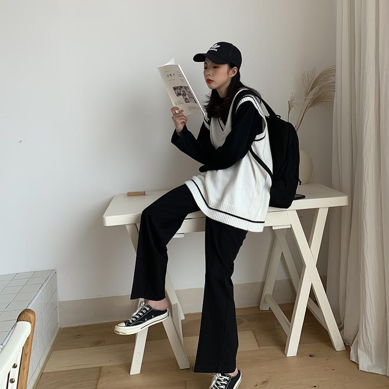 Áo dệt kim không tay cổ chữ V dáng rộng phong cách Hàn Quốc | BigBuy360 - bigbuy360.vn