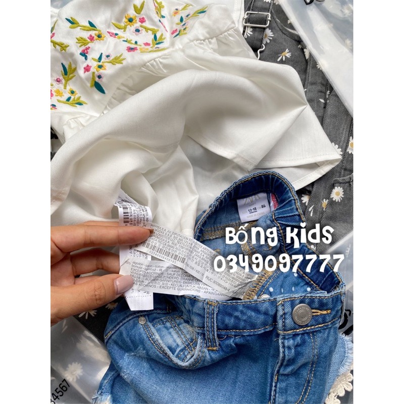 Áo Sơ Mi Bé Gái Thêu Hoa Trắng ZR