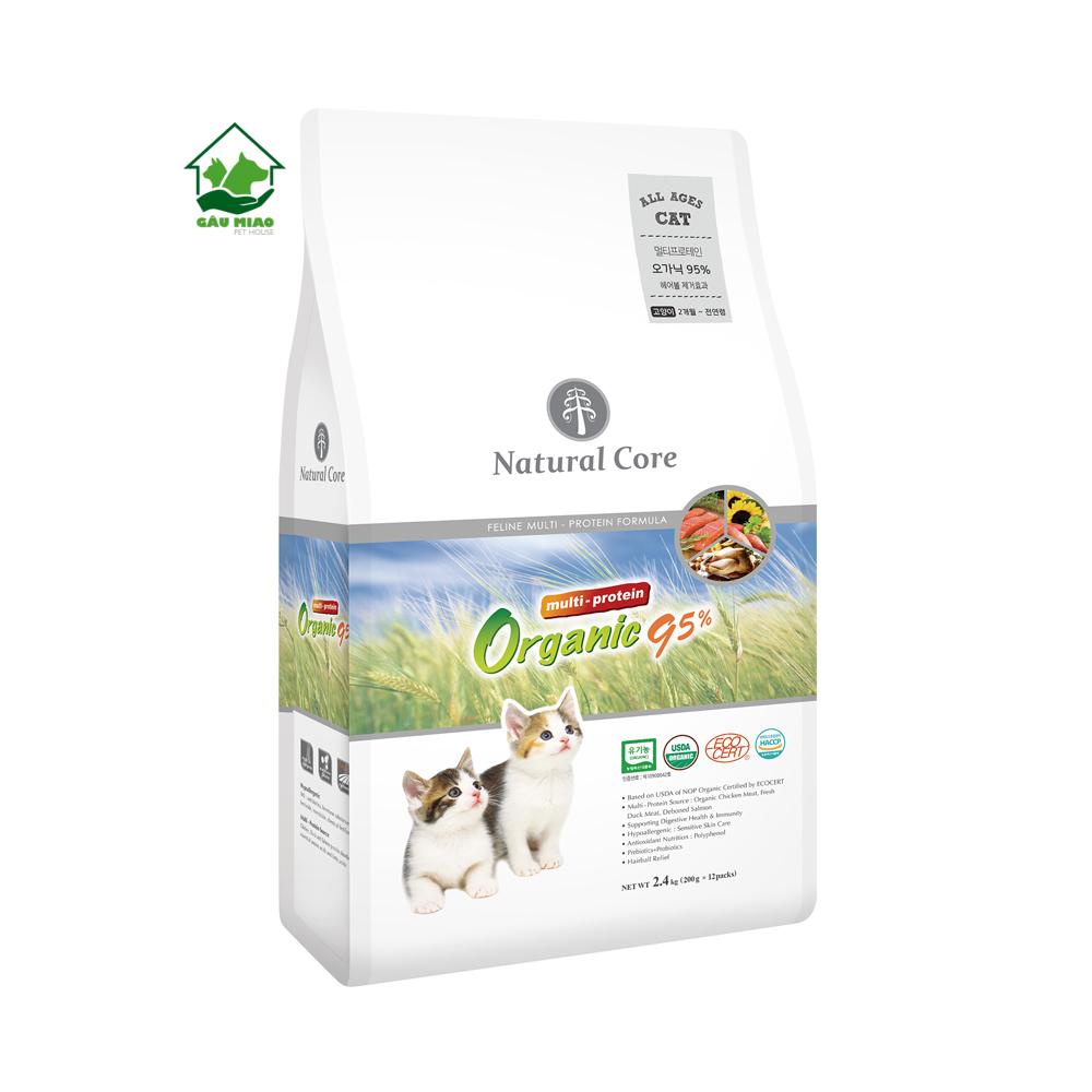 [Chính hãng] Natural Core Organic Cat Food Multi-Protein - Thức ăn hạt hữu cơ cho Mèo [túi 1kg]