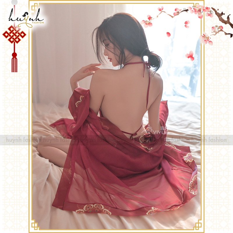 Áo Choàng Kèm Yếm Xuyên Thấu Hóa Trang Cổ Trang Trung Hoa Cao Cấp Sexy Chinese Hanfu Cosplay - CO21
