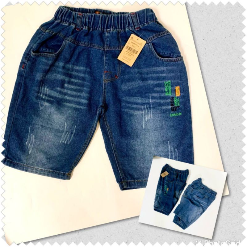 {40-60kg} Quần jean lửng, quần bò lửng mềm bé trai size đại cồ - M775