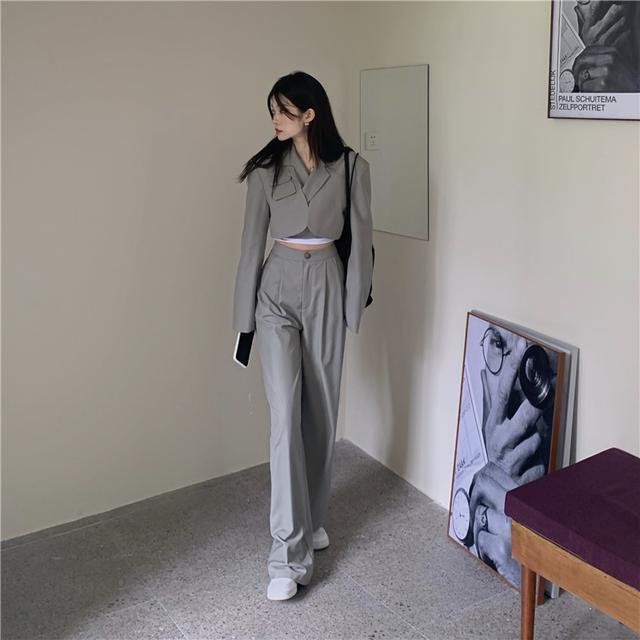 Set đồ vest dài thiết kế eo cao cá tính cho nữ