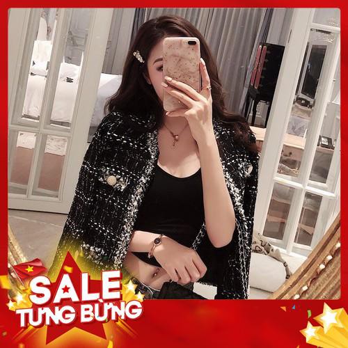 Áo khoác nữ mùa thu và mùa đông mới sang trọng lưới retro tua rua ren dày -Hàng nhập khẩu