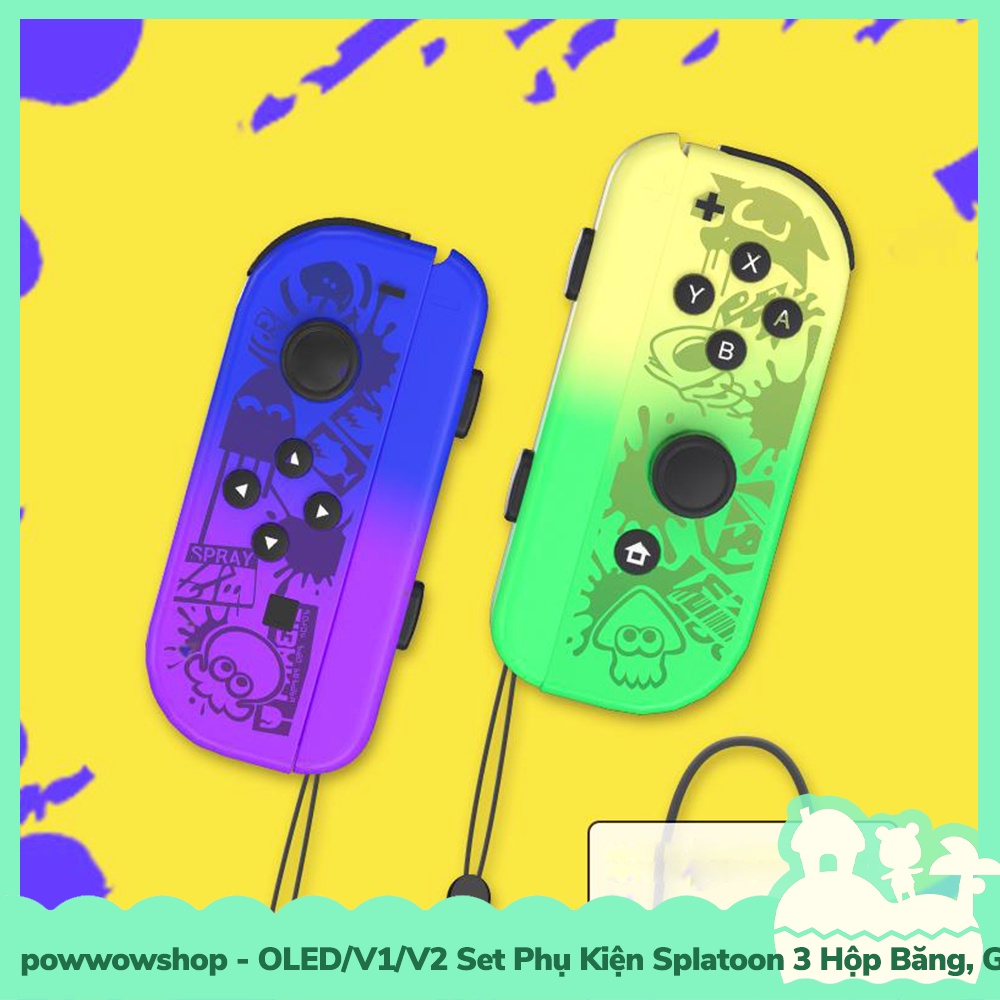 Oled/V1/V2 Set Phụ Kiện Hộp Băng, Giá Đỡ, Case Dock, Handgrip, Straps Cho Nintendo Switch Splatoon 3
