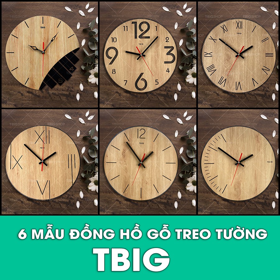 6 Mẫu đồng hồ gỗ treo tường đồng hồ treo tường decor thương hiệu