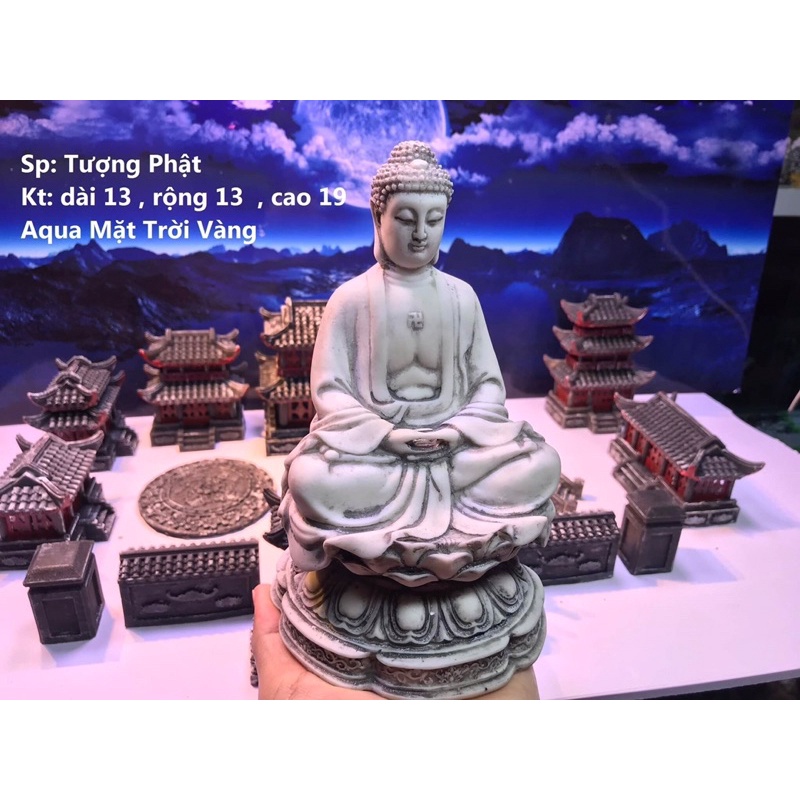 Combo 5 món tượng và nhà mini - phụ kiện trang trí tiểu cảnh, hồ cá, sân vườn, thuỷ sinh